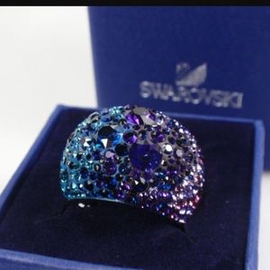 Swarovski Crystal Cocktail Ring Purple / Blue
