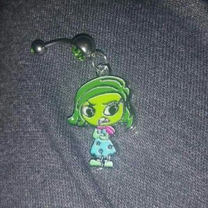 Inside Out disgust belly button ring