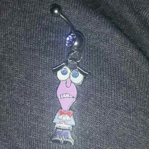 Inside out fear belly button ring
