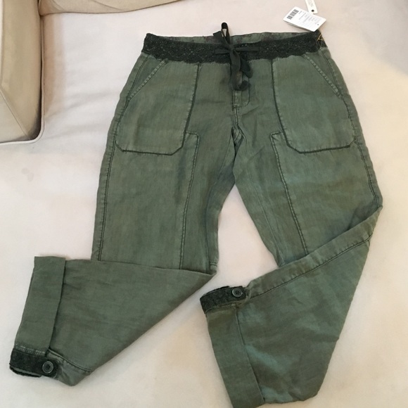 Brand New with tags! Linen crop Anthroplogie pants