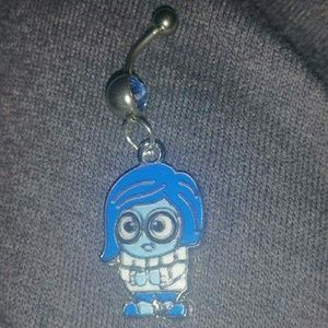Inside Out sadness belly button ring