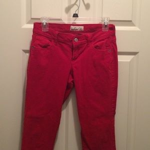 Old navy rockstar pants size 6 red corduroy