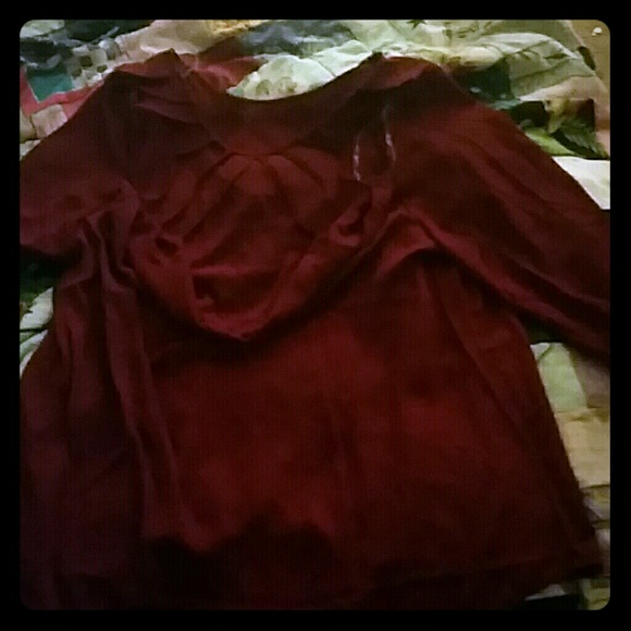 Wine colored back out blouse