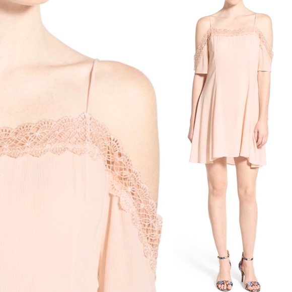 Blushing Peach Cold Shoulder Dress by Lush