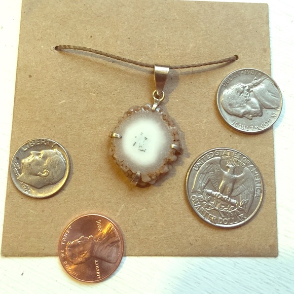 Solar Quartz pendant on silver