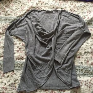 Grey crisscross light sweater