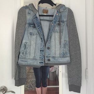 American Eagle denim hoodie jacket