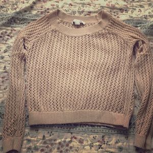 Crop tan sweater