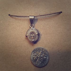 Solar Quartz silver pendant