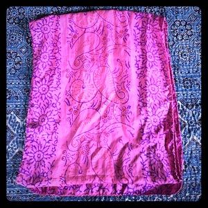 Hand printed silk scarf