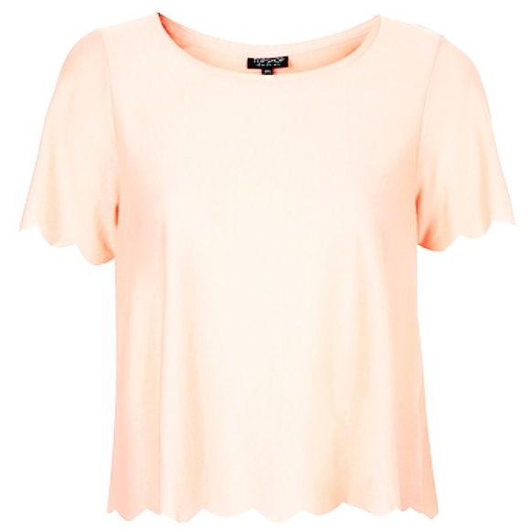 Apricot Scalloped Topshop Tee