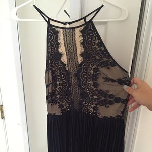 Long dress with pleats