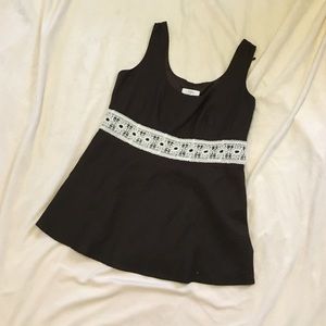 Cute brown Loft tank with lace midsection