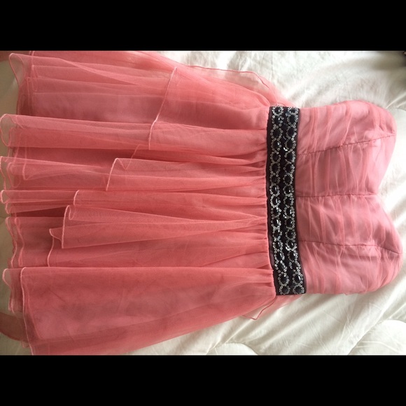 Pink Strapless Tulle Dress