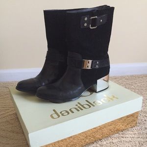 Daniblack Rafael Metallic Heel Ankle Boots