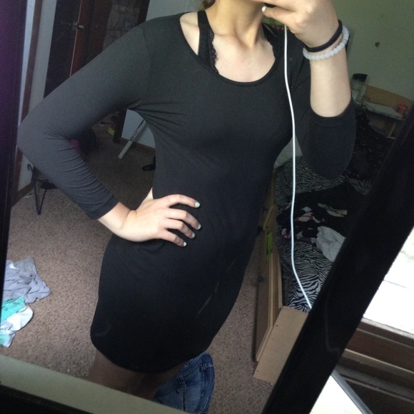 black body-con dress