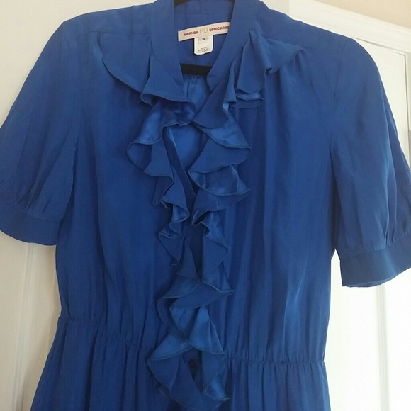 Blue silk dress - Picture 2 of 4