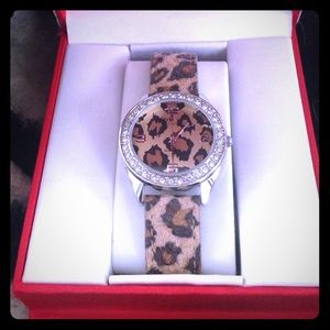 Style & Co. Leopard and Rhinestone Watch