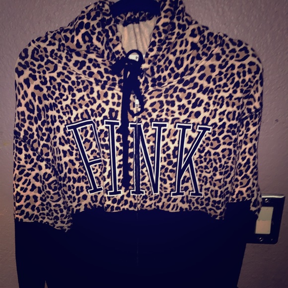 Victoria's Secret PINK leopard and black hoodie