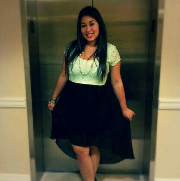 Lace Mint Green & Black Dress