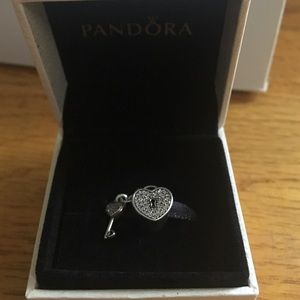 Heart and key Pandora charm