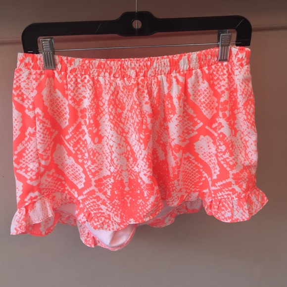 Neon orange Python print shorts - Picture 1 of 1
