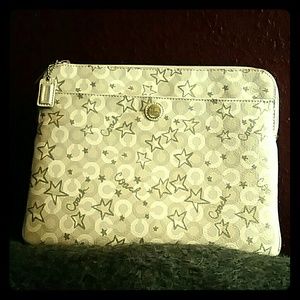 Tan, White, & Gold Padded Coach Tablet/IPad Case