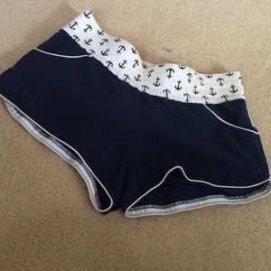 Navy blue sail boat swim shorts
