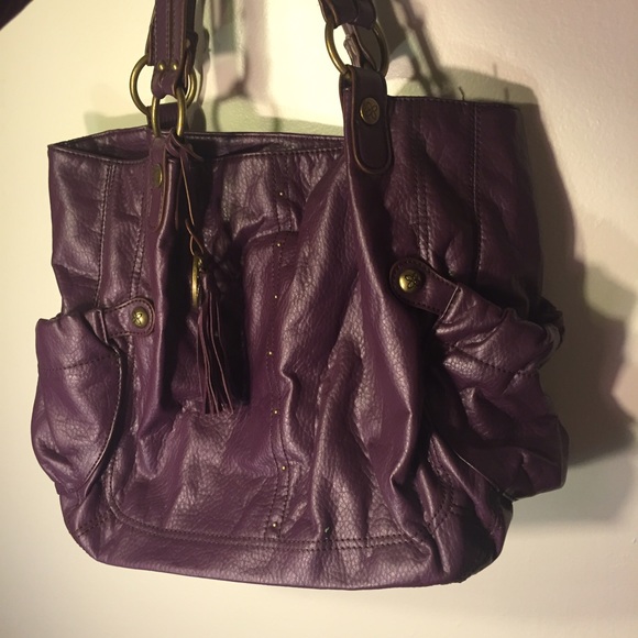 Small Purple Leather Satchel
