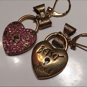 Genuine Betsy Johnson heart earrings