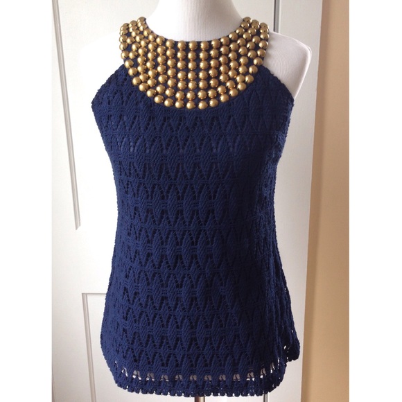Trina Turk Tops - 🎉HP!🎉TRINA TURK Embellished Lace Overlay Halter