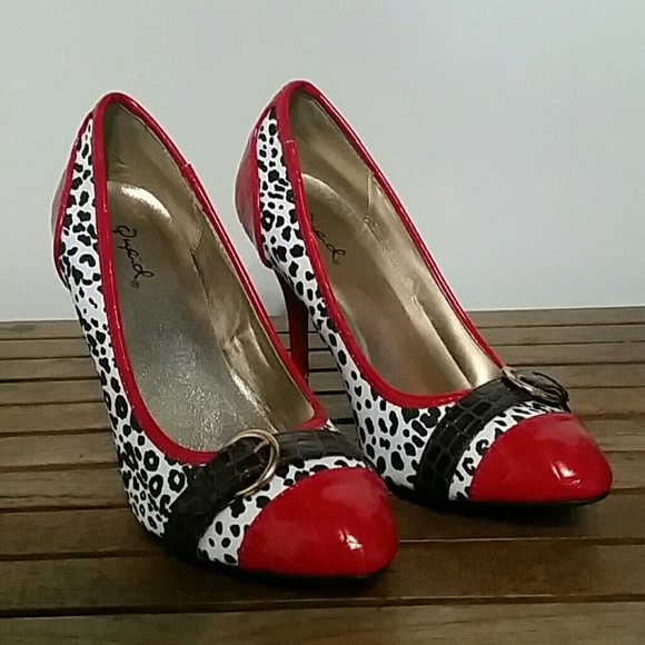 Dalmatian/leopard print heels