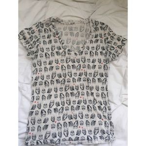 V Neck Owl Shirt