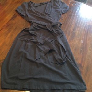 Lands end black wrap dress