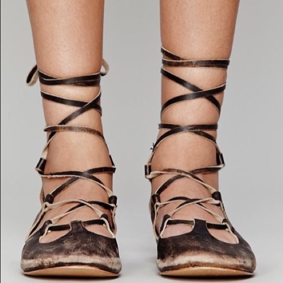 Free People Maelyn lace up flats