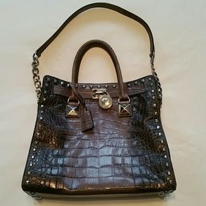 Michael Kors Leather Studded Hamilton Shoulder Bag