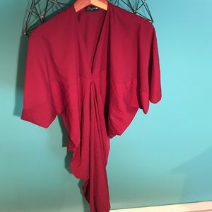 Long kimono style burgundy nasty gal dress- size M