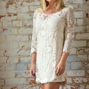 Boho crochet dress with lining