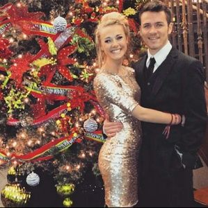 Gold formal/semi formal sequined dress