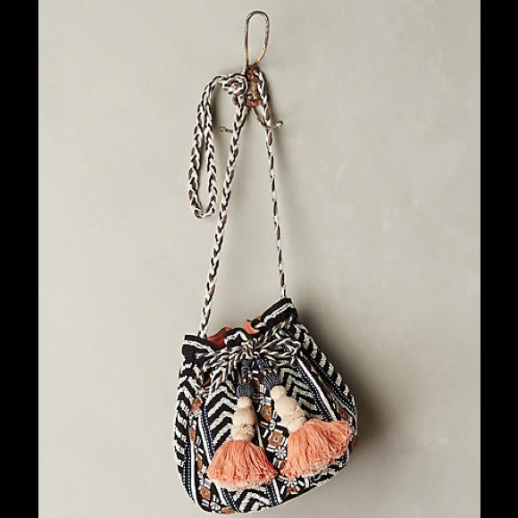 Anthropologie boho beaded & embellished cross body