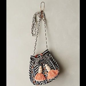 Anthropologie boho beaded & embellished cross body