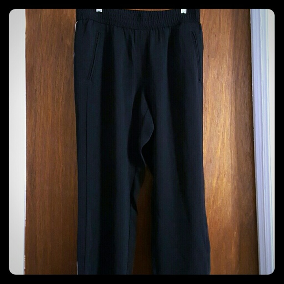 Black slacks with white detailing