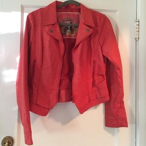 Red leather jacket