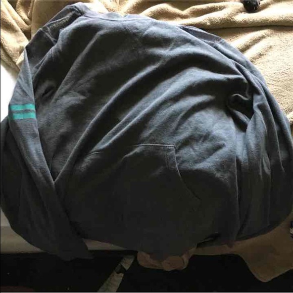 Grey and teal long sleeve with front pocket