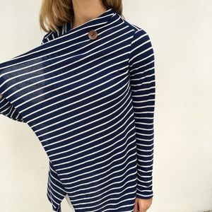 Striped white and blue long cardigan