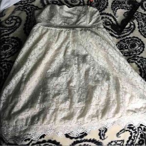 Cream colored strapless dress