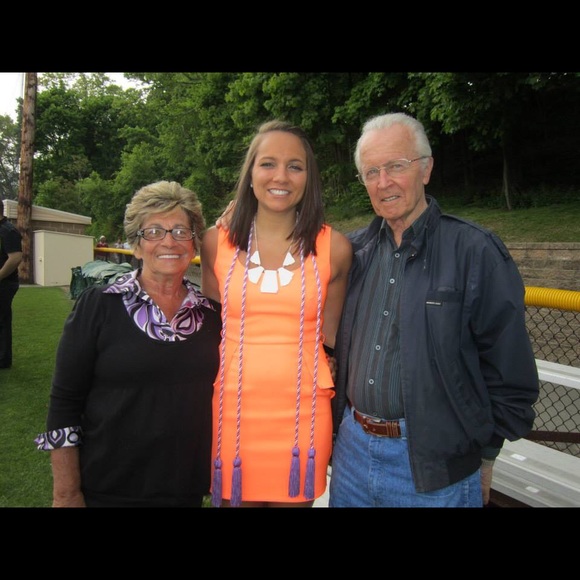 Neon orange peplum mini dress, amazing condition! - Picture 2 of 4