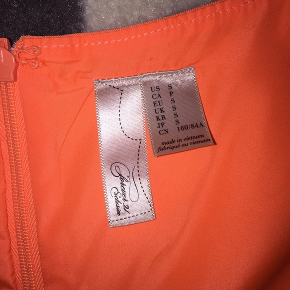 Neon orange peplum mini dress, amazing condition! - Picture 4 of 4