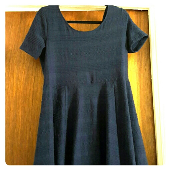 Short sleeve blue summer dress