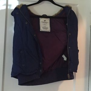 Navy blue puffy vest